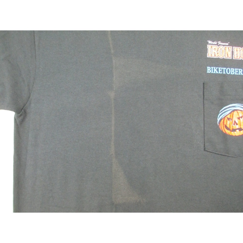 VINTAGE Iron Horse Saloon Shirt Mens Large Black Pumpkin Biketoberfest 97* - Picture 7 of 11